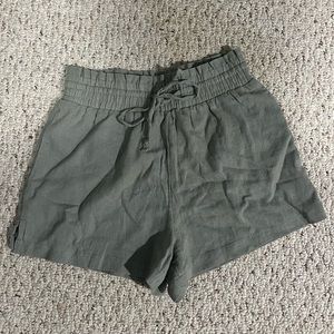 Abercrombie & Fitch Green Shorts Tie-Front